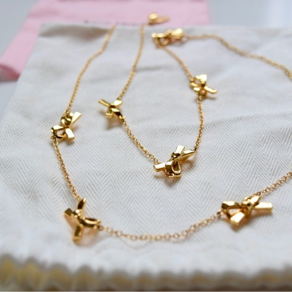 Kade Spade Skinny Mini Bow Scatter Necklace - Picture 3 of 5